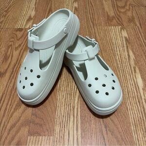 CROCS Linen Color Mary Jane-Style Platform Clogs